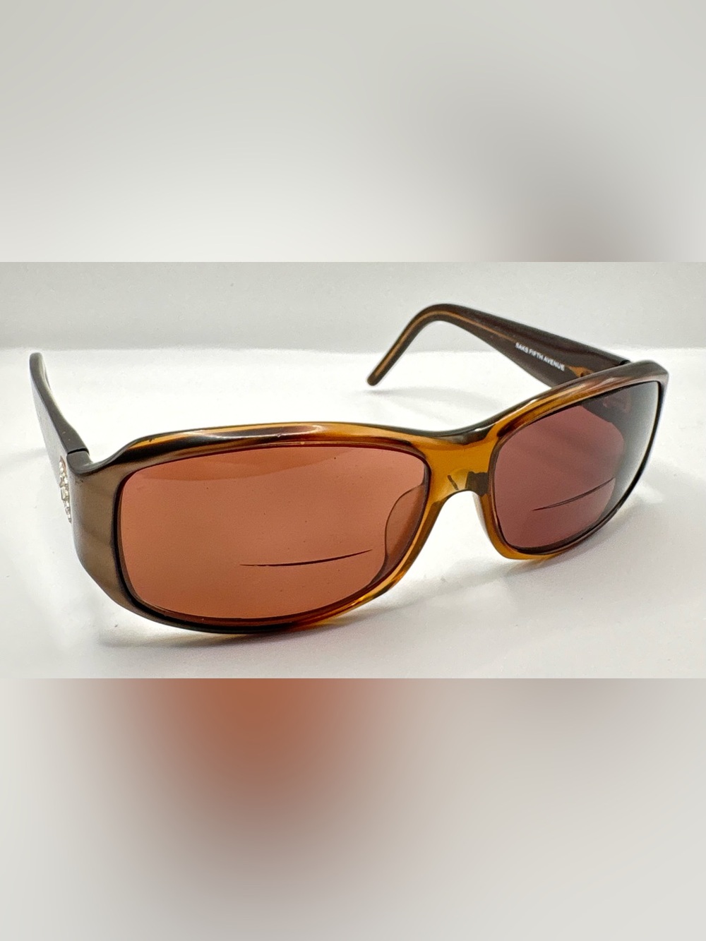 Saks Fifth Avenue 52/S Brown Oval Sunglasses Frames Only
